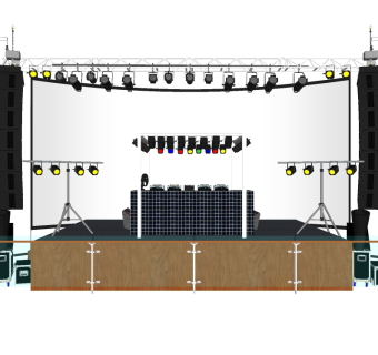现代舞台草图大师模型，舞台SU模型下载