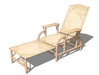 现代躺椅草图大师模型，躺椅sketchup模型下载
