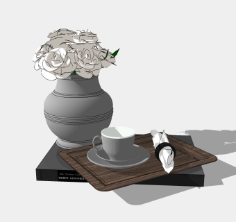  现代花瓶摆件草图大师模型，花瓶摆件sketchup模型下载