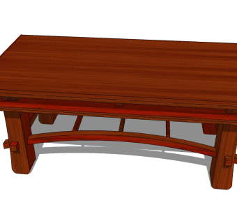 日式单桌SU模型下载，桌子草图大师模型