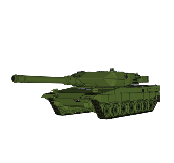 德国Leopard豹2A6主站坦克su模型，坦克草图大师模型下载