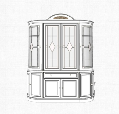 欧式储物柜草图大师模型，储物柜SKP模型下载