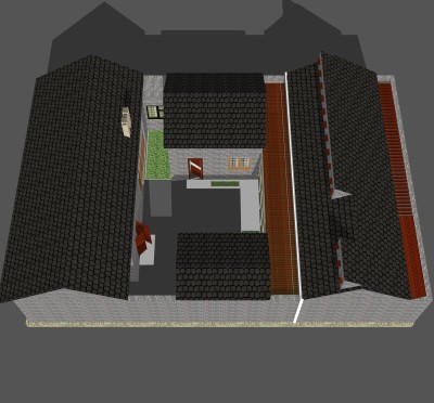 中式围合建筑草图大师模型，古建民俗su模型分享下载