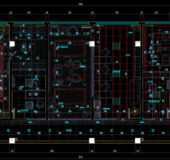 全套办公空间设计CAD施工图，办公室CAD建筑图纸下载