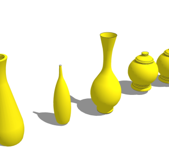  现代花瓶摆件草图大师模型，花瓶摆件sketchup模型下载