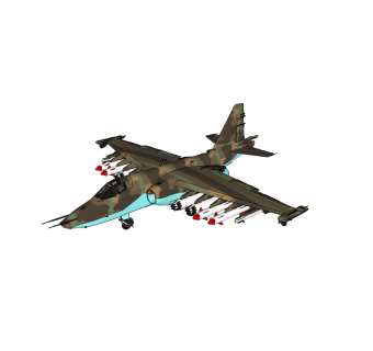现代苏联SU-25蛙足攻击机弹草图大师模型，蛙足攻击机su模型下载
