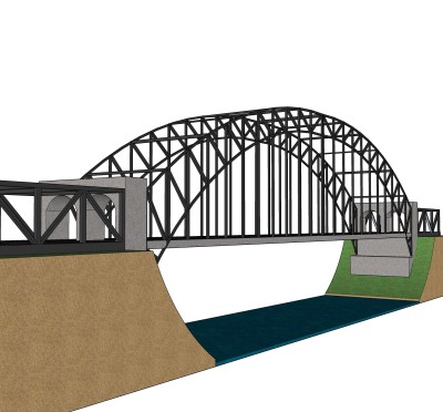 铁拉大桥草图大师模型下载，sketchup大桥su模型分享