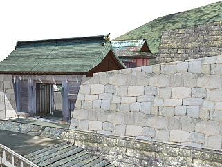 日式山地建筑草图大师模型下载、日式山地建筑su模型下载