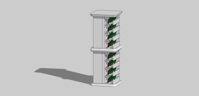 现代简约酒柜草图大师，酒柜模型sketchup下载