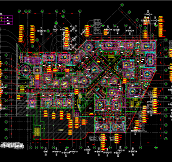 酒店中餐厅整套施工图，中餐厅CAD设计图纸下载