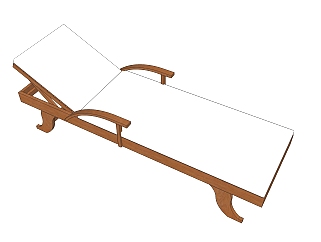 现代白色<em>沙滩躺椅</em>su模型，椅子草图大师模型下载