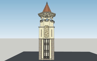 欧式景观塔草图大师模型，景观塔sketchup模型skp文件分享
