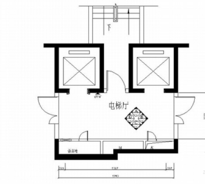 [广东]时尚精品超豪华住宅标准层<a href=https://www.yitu.cn/sketchup/dianti/index.html target=_blank class=infotextkey><a href=https://www.yitu.cn/sketchup/diantizoulang/index.html target=_blank class=infotextkey>电梯</a></a>间竣工图