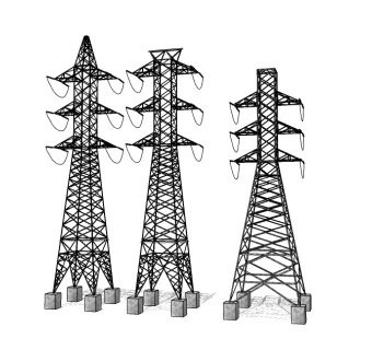 电线杆SU模型，电线杆skp文件下载