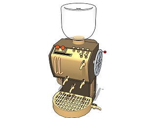 咖啡机SU模型，<em>工业风咖啡</em>机sketchup模型下载