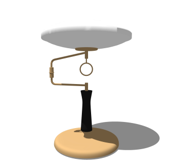 北欧创意台灯草图大师模型，轻奢台灯效果图su模型下载