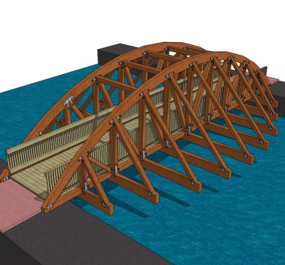 现代桥梁草图大师模型下载，sketchup桥梁su模型分享