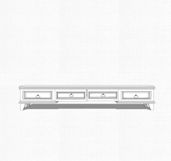 欧式电视柜草图大师模型，电视柜SKP模型下载