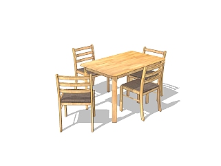 现代餐桌<em>椅</em>免费<em>su模型</em>，餐桌<em>椅</em>skp模型下载