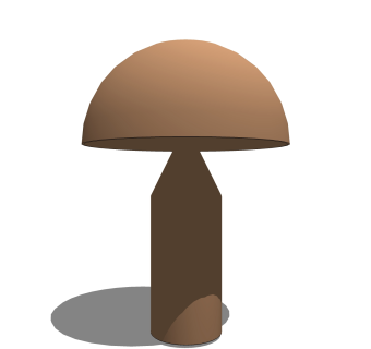 蘑菇金属台灯草图大师模型，轻奢台灯效果图su模型下载