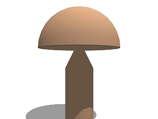 蘑菇金属台灯草图大师模型，轻奢台灯效果图su模型下载