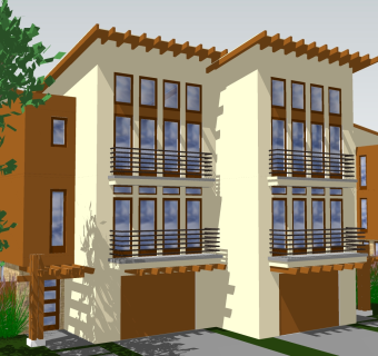 现代独栋别墅草图大师模型，独栋别墅sketchup模型免费下载