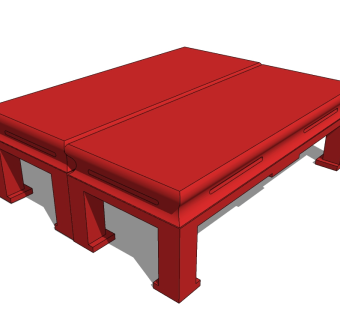 日式单桌SU模型下载，桌子草图大师模型