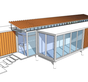 现代集装箱草图大师模型下载，集装箱sketchup模型