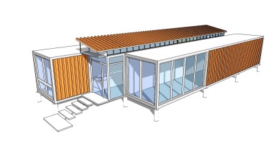 现代集装箱草图大师模型下载，集装箱sketchup模型