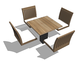 <em>日式桌椅</em>草图大师模型，桌椅组合skp文件下载