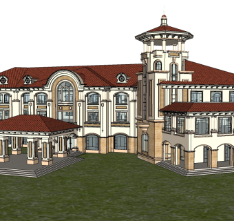 现代售楼处skb模型分享，售楼中心SU模型下载