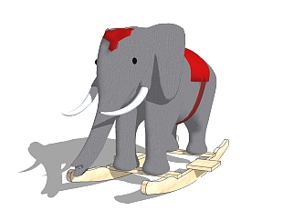 现代大象跷跷板草图大师模型，大象跷跷板sketchup模型下载