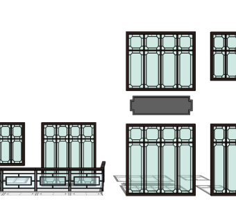 现代窗户草图大师模型，窗户sketchup模型下载