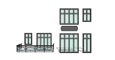 现代窗户草图大师模型，窗户sketchup模型下载