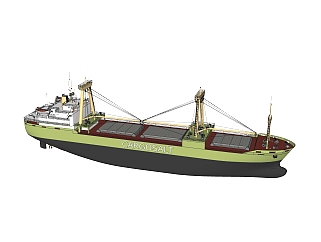 现代大型货轮skb文件模型，<em>货船</em>sketchup模型下载