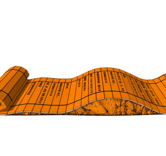 中式竹简书卷雕塑su模型,摆件草图大师模型下载