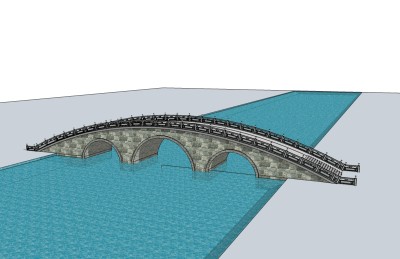 现代长桥草图大师模型，长桥sketchup模型下载