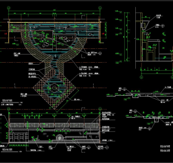 园林广场施工图，园林广场cad设计图纸下载