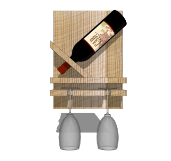 现代小酒架su模型，酒架草图大师模型下载