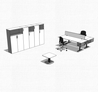 现代屏风办公桌sketchup模型，办公桌su模型，办公桌草图大师素材下载