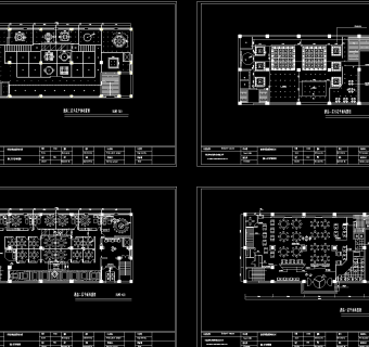 整套酒店设计施工图，酒店餐厅CAD图纸下载