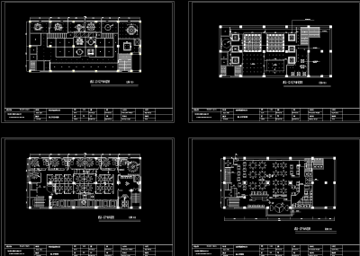 整套酒店设计施工图，酒店餐厅CAD图纸下载