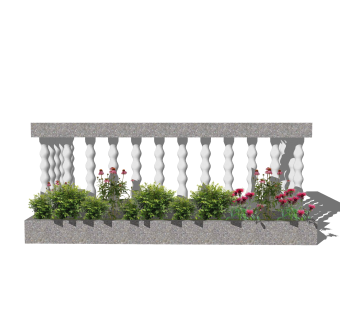 欧式栏杆SU模型，栏杆SKB文件下载