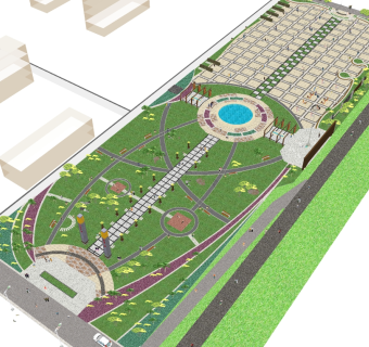 现代公园景观草图大师模型，公园sketchup模型免费下载