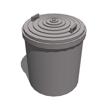 现代塑料垃圾桶草图大师模型，垃圾桶SU模型下载