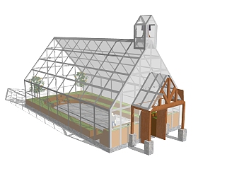 现代温室大棚草图大师模型，温室大棚sketchup模型免费下载