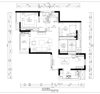 欧式三室两厅120㎡左岸x颂施工图CAD图纸分享