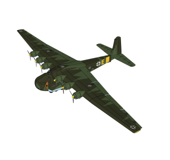 德国ME-323型巨人运输机su模型，运输机草图大师模型下载