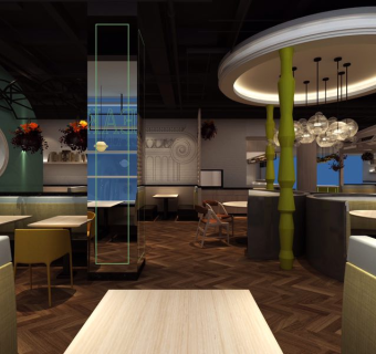 自助西餐厅设计施工图CAD图纸，餐厅cad设计图施工图纸下载