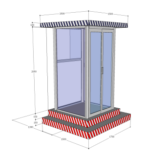 现代岗亭SU模型，岗亭SKB文件下载